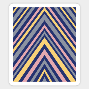 Chevron Pattern in Grey, Navy Blue, Pink and Yellow Sticker